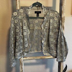 Silver Grey Shrug with scallop detail